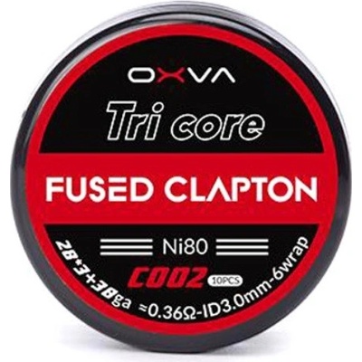 OXVA Tri Core Fused Clapton Ni80 0,36 ohm 10 ks