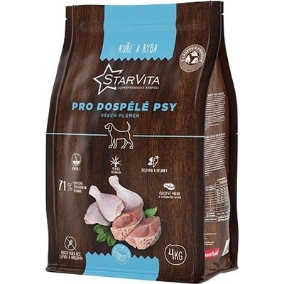 StarVita dospělé psy kuře & ryba 4 kg