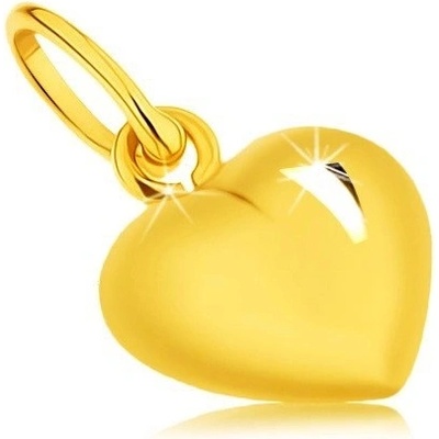 Šperky eshop Prívesok v žltom 9K zlate vypuklé srdce zrkadlový lesk obojstranný S2GG46.01