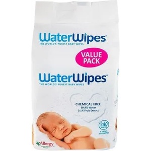 WaterWipes Бебешки почистващи кърпички Water Wipes Baby - Куатро, 4 х 60 броя (5099514041192) - ozone