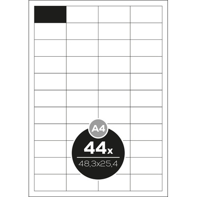 Altryal Etikety Top Stick A4/100 ks, 48,3x25,4 mm - 44 etikiet, biele