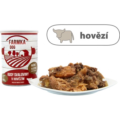 Sokol Falco Farmka Dog kusy svaloviny v hovězím 400 g