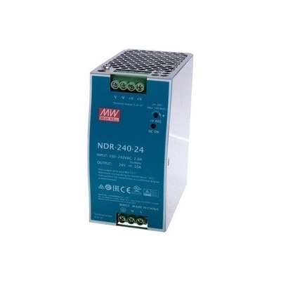 Průmyslový zdroj Mean Well NDR-240-24, 24V=/240W spínaný na DIN lištu