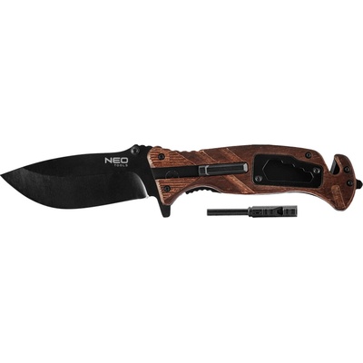 NEO TOOLS Skladací nôž na prežitie 22 cm, 6 v 1 63-107