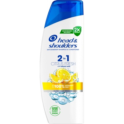 Head & Shoulders Citrus Fresh 2v1 šampón proti lupinám pre mastné vlasy 330 ml