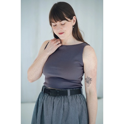 Tílko Minile Crop-top Oboustranné Dark Grey