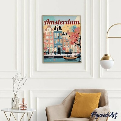 Figured ART Malování podle čísel VINTAGE AMSTERDAM na rámu 40 x 50 cm
