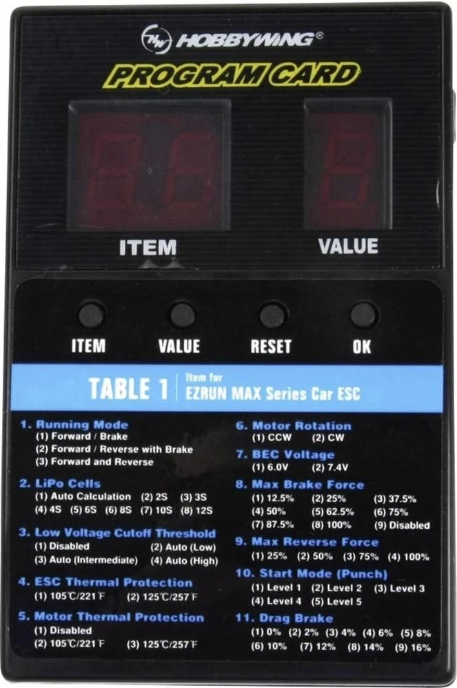 HOBBYWING LED programovací box