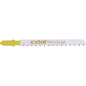 Extol хартия за декориране, 5 бр. , челюст Bosch, HCS; 75x8x1, 5mm, разстояние между зъбите 4mm, шлифовани зъби, дълъг прав срез, меко дърво, ПДЧ