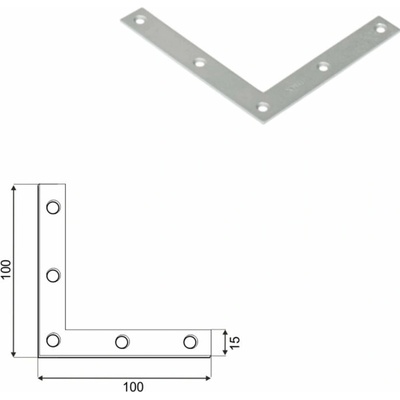 Domax NA montážny rohovník 100 - 100 x 100 x 15 x 2 mm 10 ks