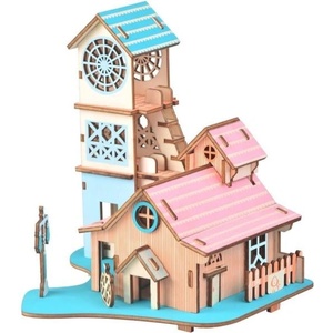Woodcraft construction kit Woodcraft Дървен 3D пъзел Вила край реката (XE-G054H)