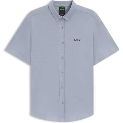 HUGO BOSS Риза с къс ръкав Boss Men's HBG Motion S Breathable Short Sleeve Shirt - Grey