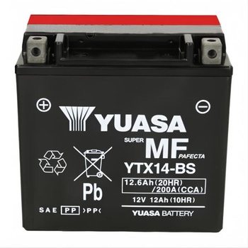 Image 1 of YUASA AGM 12V 12Ah left+ YTX14-BS