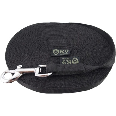 K9 Thorn Каишка с карабинер, черна, 10 м (0005/16.BLK)