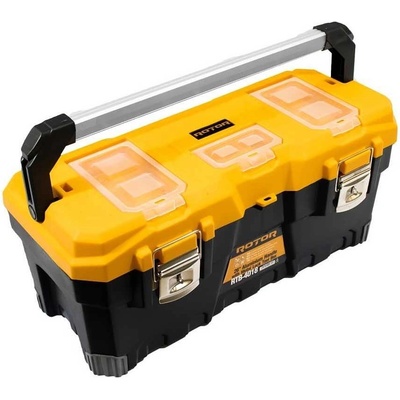 ROTOR Кутия за инструменти пластмасова, 676x314x300 мм, 63.63 л, метални закопчалки, ROTOR RTB-4018 (ET14814)