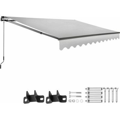 tectake 406132 výsuvná markýza ornella s držákem na zeď - 300 x 250 cm,světle šedá – Sleviste.cz
