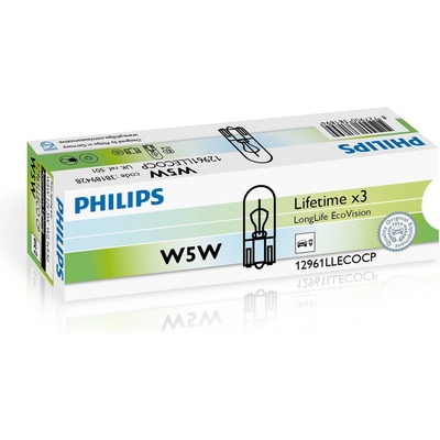 Philips LongLife EcoVision W5W W2,1x9,5d 12V 5W