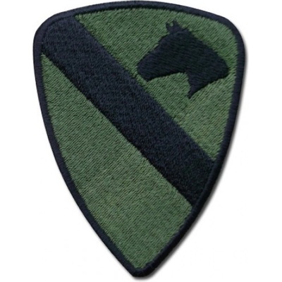 Nášivka 1. jezdecká bojová divize U.S. ARMY suchý zip - olivová