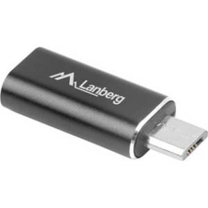 Lanberg Преходник Lanberg AD-LM-UM-01, от micro USB(м) към Lightning(ж), черен (AD-LM-UM-01)