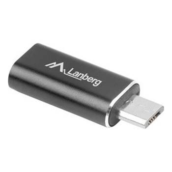 Image 1 of Lanberg Преходник Lanberg AD-LM-UM-01, от micro USB(м) към Lightning(ж), черен (AD-LM-UM-01)