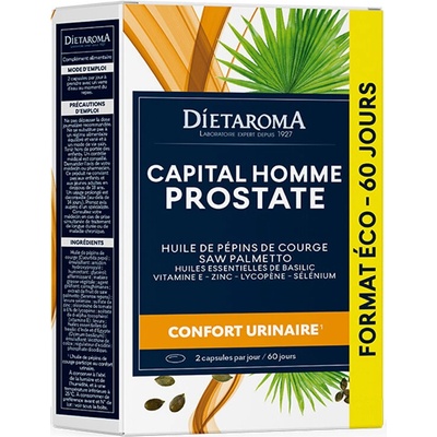 Diétaroma Тиквено масло + Сао Палмето + Ликопен - За здрава простата, 120 капсули (517792 (151779))