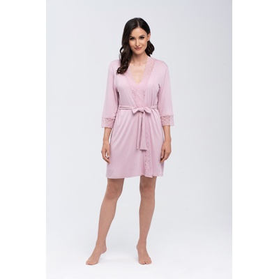 Babella Секси халат Szlafrok-Jane-Rowy-RowyV-59518-Różowy - Черен, размер S