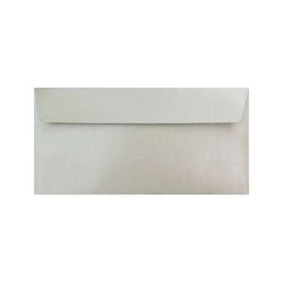 Obálka farebná DL 120g,110x220mm s pásikom,perleť.strieborná (bal=5ks)