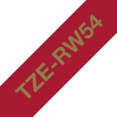 Brother TZE-RW54 zlatá na vínovo červené, 24 mm, textilná páska TZERW54