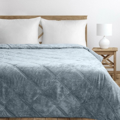 EUROFIRANY PŘEHOZ NA POSTEL VELVET1 170X210 CM STŘÍBRNÝ
