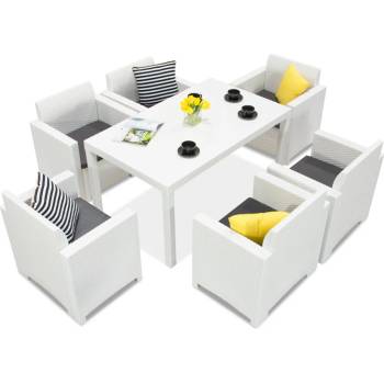 BICA Техноратанов комплект за хранене Nebraska Premium 6 бяла Bica (BCNEBFbl)