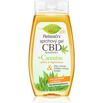 Bione Cosmetics Cannabis CBD релаксиращ душ гел с конопено масло 260ml