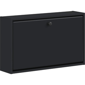 vidaXL Стенно шкафче за обувки BREDA 71 x 17 x 43 см Черно (897506)