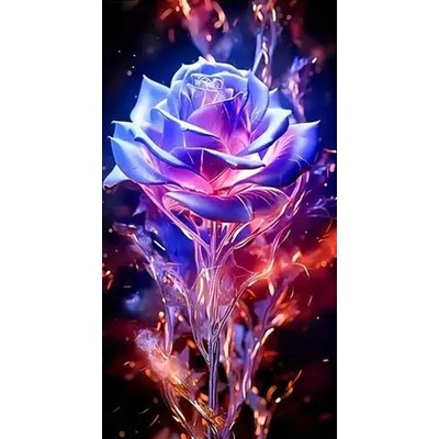 Norimpex - Puzzle Diamant painting: White rose 30x40cm - 1 - 39 piese