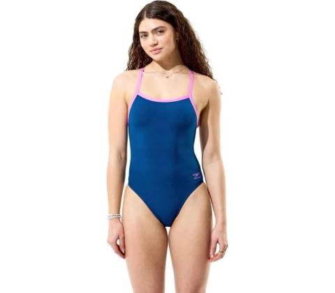 Speedo Solid Turnback Denim Teal
