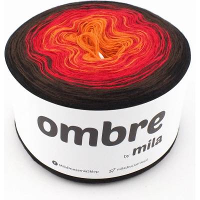 MILA Příze OMBRE Classic 1200m/3nitky M026 - Ohnivá