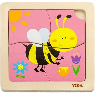 Viga puzzle 4 dílky včela