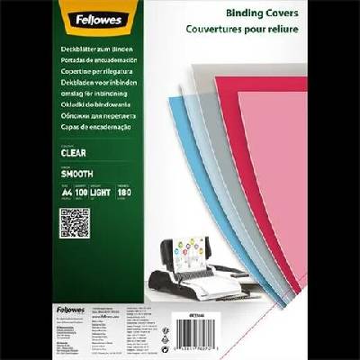 FELLOWES Predný obal k špirálovej väzbe, A4, 180 mikron, PET, FELLOWES, číra