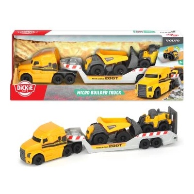 Dickie Toys Volvo: гигантски камион с машини - с 2 прикачни устройства, 32 см