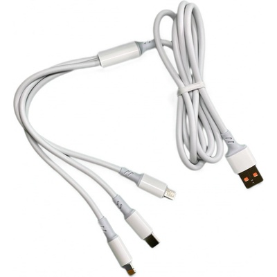 Magnetický USB kabel 3v1 microUSB, USB typ C, Lightning 100 cm černý – Zboží Živě