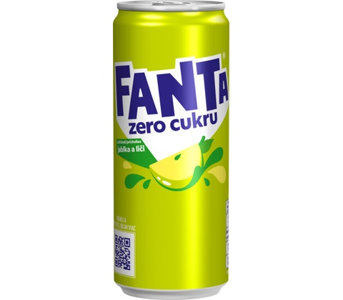 Fanta Zero jablko plech liči 330 ml