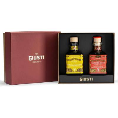 GIUSTI Modena 1605 Balzamikový ocet 3 GOLD MEDALS & EVO OIL 2 x 250 ml