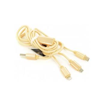 Accura ACC2157 Lightning / USB-C / micro USB, 1,2m, zlatý