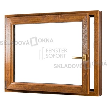 SKLADOVÉ-OKNÁ.sk Jednokrídlové plastové okno PREMIUM, otváravo - sklopné pravé 1100 x 1000