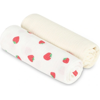 Sensillo Mušelínové pleny krešované 60×75 cm Strawberry Cream 2 ks