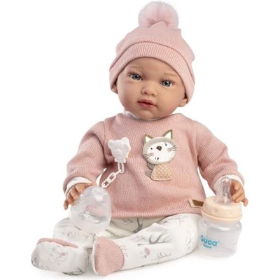 Guča 10301 ADA - тежка реалистична кукла бебе с меко текстилно тяло - 38 см