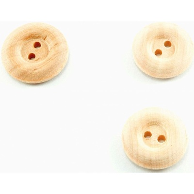 Drevený guľatý gombík se širokým okrajom - priemer 2,2 cm