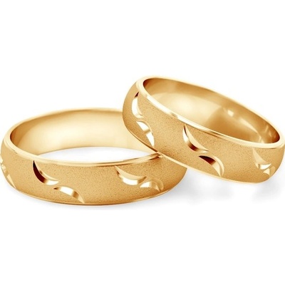 Savicki Snubní prsteny žluté zlato půlkulaté SAVOBR130