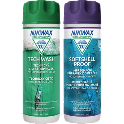 Nikwax 2 ks sada Twin Tech Wash / Softshell Proof Wash-In 300 ml