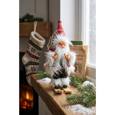 MagicHome Vánoční dekorace, Santa na lyžích, 18 cm