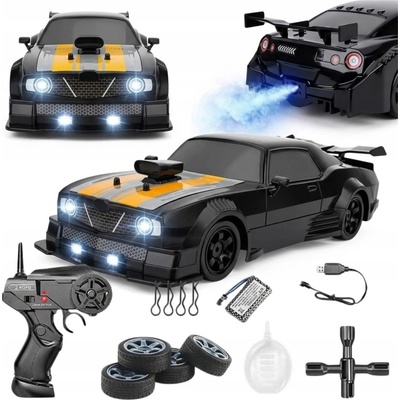 HB Toys Dálkově ovládané auto černé LED dým 4x4 (4WD) 1:16